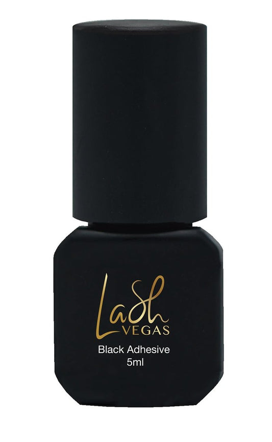 Lash Vegas Black Lash Glue for Eyelash Extensions (5ml) – 0.5-1 Sec Fast Drying Professional Eyelash Extension Glue with 6-7 Week Retention – Oil and Waterproof Eyelash Adhesive