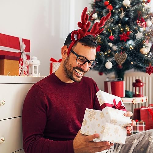 3 Pieces Antlers Headband Christmas Reindeer Hairband Deer Constume Headwear for Girls Boys Women Men Christmas Party Favors