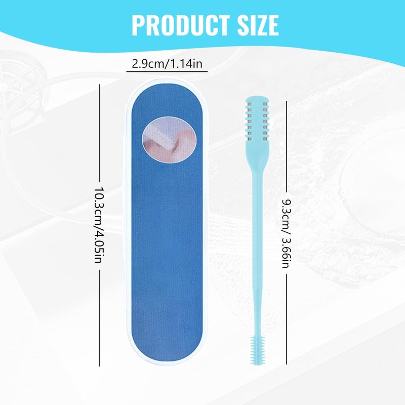 2-in-1 Nasal Hair Cutter, 2025 New Double Sided Nose Hair Knife, Portable Nostril Hair Remover Tool, 360° Rotating Nose Hair Trimmer with Ear Picker for Women and Men (Blue, 3 PCS)