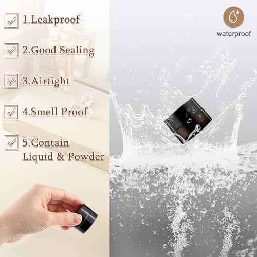 24 Pack 5g Amber Glass Cream Jars Round Cosmetic Vials Pot Refillable Makeup Bottle Containers with Lids&Inner Liners for Lotion Cream Ointments Lip Balm Eyeshadow Slime