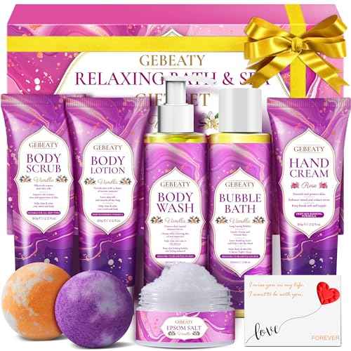Spa Gifts for Women -Stress Relief Relaxing Body Wash & Bath Set,Christmas Gift for Mom Wife Her Sister Birthday Gifts,Unique Self Care Womens Gift Xams Stocking Stuffer Secret Santa Gifts for Women