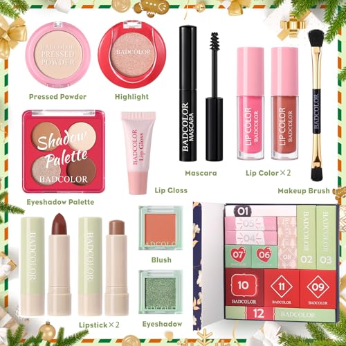 Makeup Advent Calendar 2025-12 Days Countdown Boxes Christmas Calendar Make Up Gift, Xmas Beauty & Cosmetics Surprise for Girl