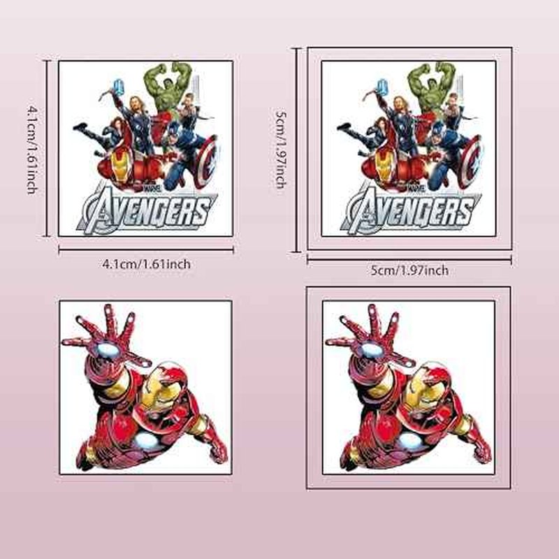 40pcs Avengers Temporary Tattoos for kids, Birthday Themed Party Supplies Decoration Favors Cartoon Sticker for Boys Home Activity Class Prizes Carnival Christmas Rewards