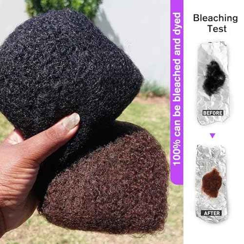 Tight Afro Kinky Bulk Human Hair for Dreadlock Extensions 100% Human Hair,120g 4 Packs 10 Inches Long,Natural Black #1B,Repair Extensions,Making Locs or Braids, with Needles and Hairpin