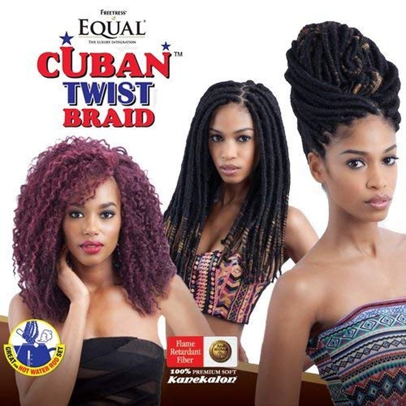 Freetress Equal Synthetic Hair Braids - Double Strand Cuban Twist Braid 16" | 6-Pack, Color 2