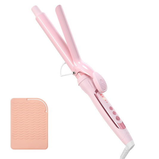 Ryanboo Hair Iron, 25mm/1.00 inch Curling Iron, 5 Temperature Settings, Professional Spring Curling Iron for All Hair Types, Max 430℉, Suitable for Worldwide Voltage (Pink)