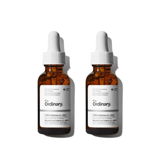 The Ordinary Caffeine Solution 5% + EGCG, Depuffing Eye Serum for Dark Circles and Tired Eyes, 1 Fl Oz (Pack of 2)