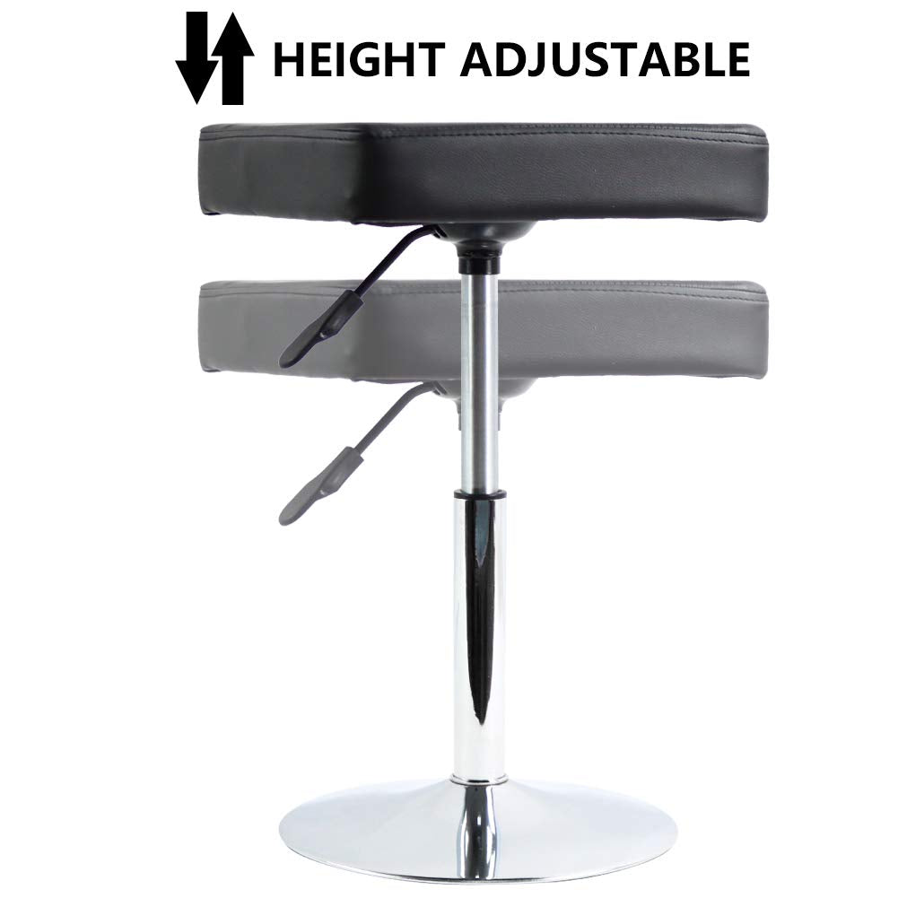 FURWOO Black Square Salon Stool - Height Adjustable Step Stool for Vanity,Manicure,Shop,Barber Home Office,Small