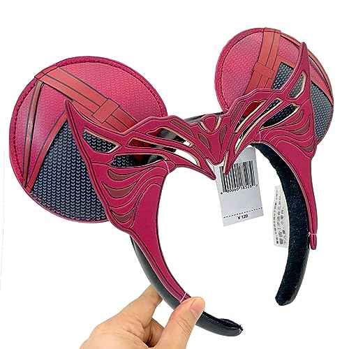 Halloween Mouse Ear Headbands, Red Ear Headband Hair Accessories Halloween Cosplay Gift for Women & Girls