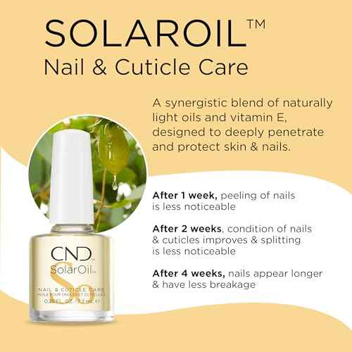 CND SolarOil Cuticle Oil, Blend Of Jojoba, Vitamin E, Rice Bran & Sweet Almond Oils, Moisturizes & Conditions