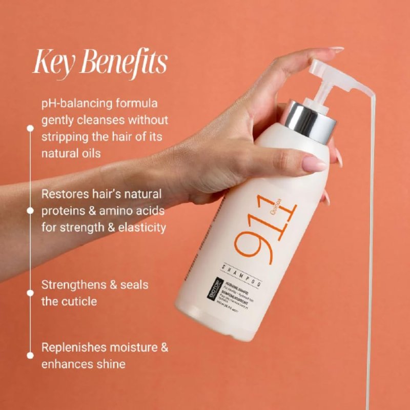 Biotop Professional 911 Quinoa Shampoo for Women & Men - Sulfate Free Nutritive Shampoo with Argan Oil - Made with Quinoa Protein for Dry, Lifeless, and Damaged Hair (16.9 fl oz/500ml)