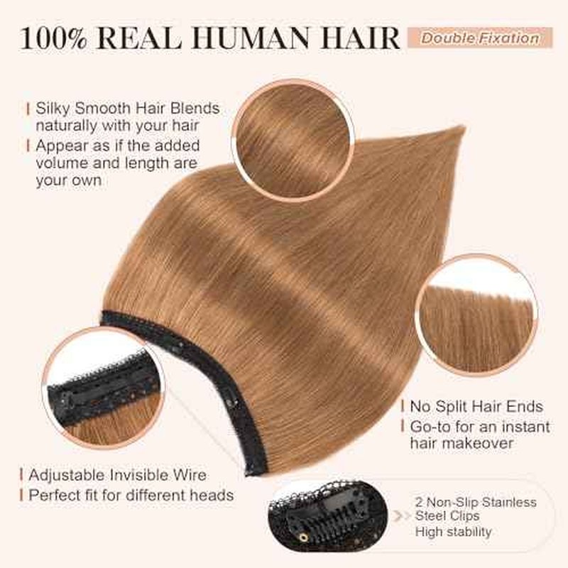 Halo Hair Extensions Real Human Hair,S-noilite Halo Hair Extensions,Halo Hair Extension for Women,100% Human Hair Halo Extensions,Halo Hair 55g/12inch 06 Light Brown