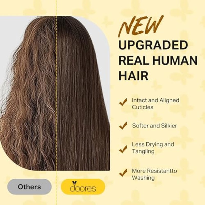 DOORES Tape in Hair Extensions Human Hair, Dark Brown 18 Inch 50g 10pcs, Wide Tape in Extensions Real Remy Invisible Seamless Tape-ins Silky Straight Skin Weft Folding Wear