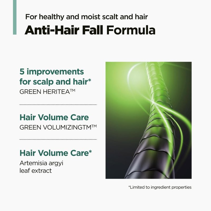 AMOS PROFESSIONAL The Green Tea Moisturizing Pack, Hair & Scalp Treatment for Thinning Hair, Korean Hair Mask, Strengthening Hair, All Hair Types, 8.4 fl. oz.
