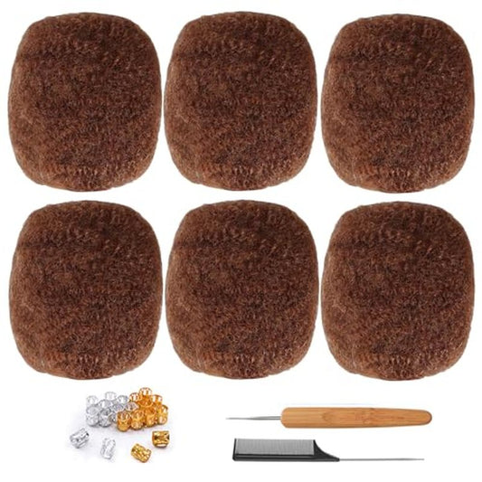 Afro Kinky Bulk Human Hair For Dreadlock Extensions Repair Locs,Twist Braiding, 100% Human Braiding Hair £¬30Grams each bundles Total (8Inch 6Bundles/Pack #30)