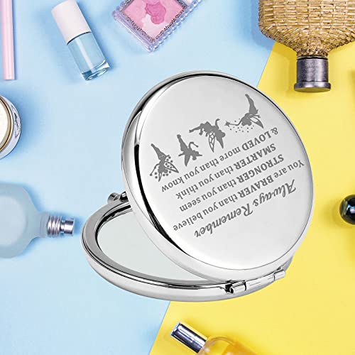 KEYCHIN Fairy Tale Pocket Mirror Fairy Pixie Cartoon Fans Gifts You are Braver Stronger Smarter Than You Think Compact Makeup Mirror for Women Girls Teenagers (Fairy Tale Mirror)