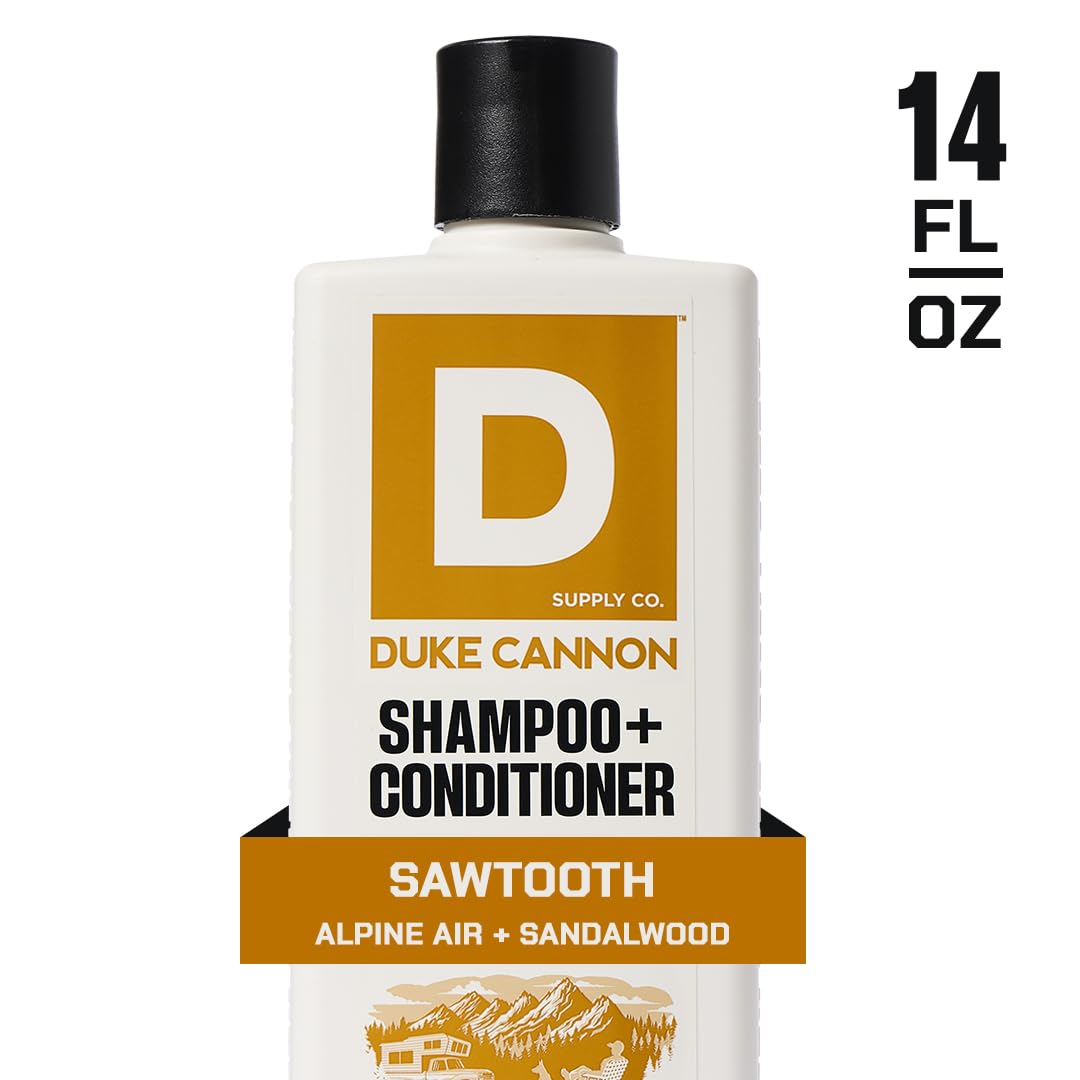 Duke Cannon Shampoo & Conditioner 3-Pack – Sawtooth, Midnight Swim, Naval Diplomacy – Premium Men’s Hair Care, Invigorating Scents, Sulfate-Free, Natural Ingredients, Nourishing (14 oz)