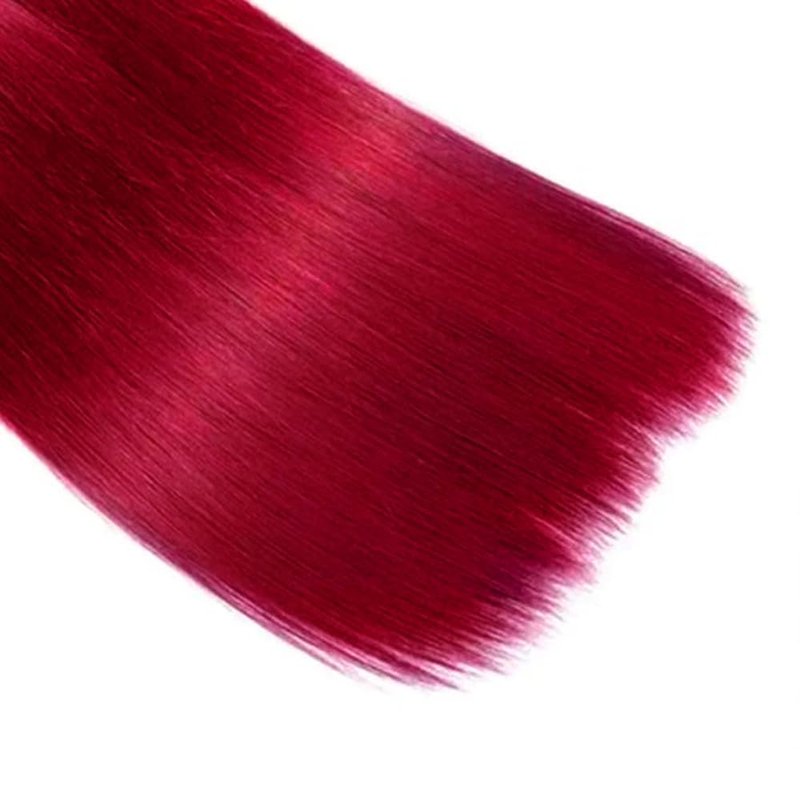 Red Bundles Straight Bundles Human Hair 16 18 20 Inch Unprocessed Brazilian Virgin Hair Weave 3 Bundle Red Human Hair Extensions 50 Grams Per Bundle