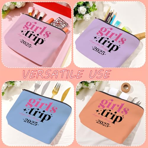6 Pcs Girls Trip Gifts Set - Insulated Makeup Cosmetic Travel Bag Kit for Women, Bachelorette Weekend Favors, Spa Vacation Essentials, Mother's Day Christmas Birthday Gift for Friends Daughter