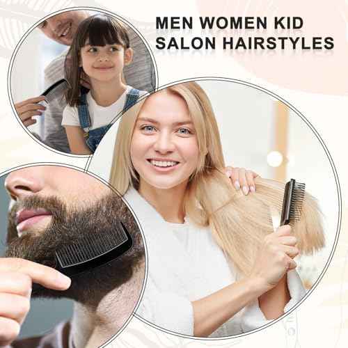 HOFASON 50 Pcs Bulk Hair Brushes Combs Set for Homeless Women, Individually Wrapped Detangling Hairbrush and Comb for Kids Homeless Hotel Nursing Charity Hygiene Supplies(Black)