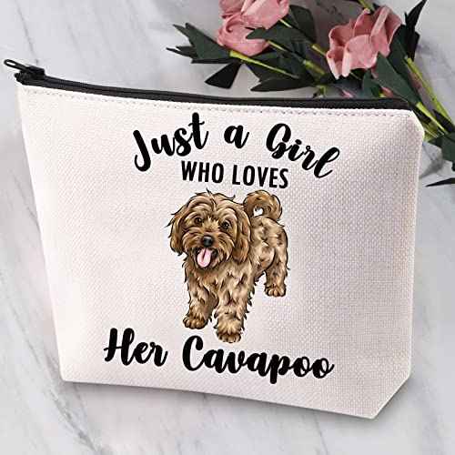 JYTAPP Cavapoo Makeup Bag Animal Lover Gifts Just A Girl Who Loves Her Cavapoo Cosmetic Bag Cavapoo Zipper Pouch Bag