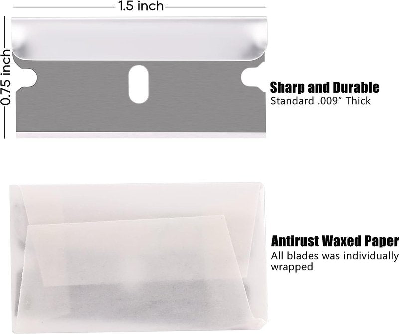 400PCS Single Edge Razor Blades - Industrial Scraper Replacement Blades for Labels, Decals & Stickers
