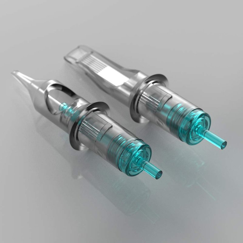 Aquamarine Knight Tattoo Cartridge Needles - 50 Pcs 0.3mm Bugpin Round Liner, Disposable with Membrane