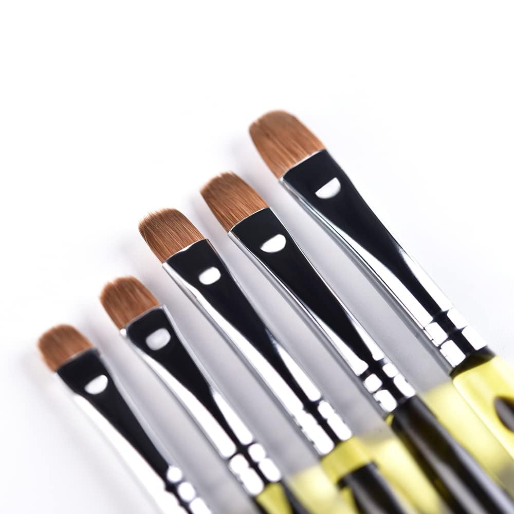 KADS Kolinsky Sable Brush 2 Way Acrylic Professional French Manicure Clean-up Brush Nail Art Brush Nail Dotting Pen (2#-10#(5 Pcs))