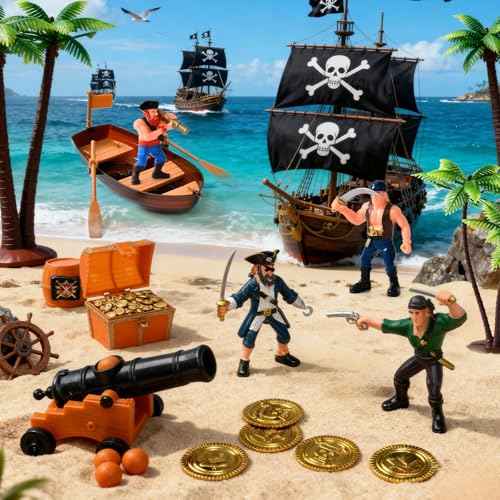 Bath Bombs for Kids with Diving Gem Toys Inside, 12 Pack Treasure Chest Bath Bombs with Surprise Pirate Accessories Pretend Playset, Handmade Bubble Bath Fizzies Birthday Christmas Gift Set