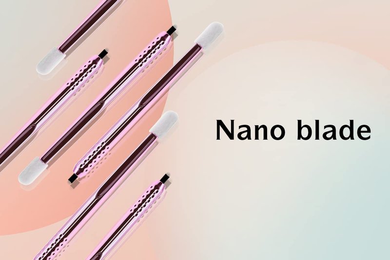 PACK OF 10 - Mellie Microblading Disposable Microblading Pen with Pigment Sponge Disposable Tool For Creating Eyebrows Microblading Supplies (Rainbow, U18 .18mm)