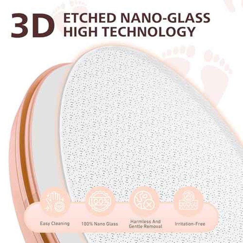 BALUCA Glass Foot File Callus Remover for Feet - Nano Glass Foot Scraper Scrubber Dead Skin Removal for Cracked Heels,Professional Pedicure Tool for Home, Salon, and Travel (Apricot)