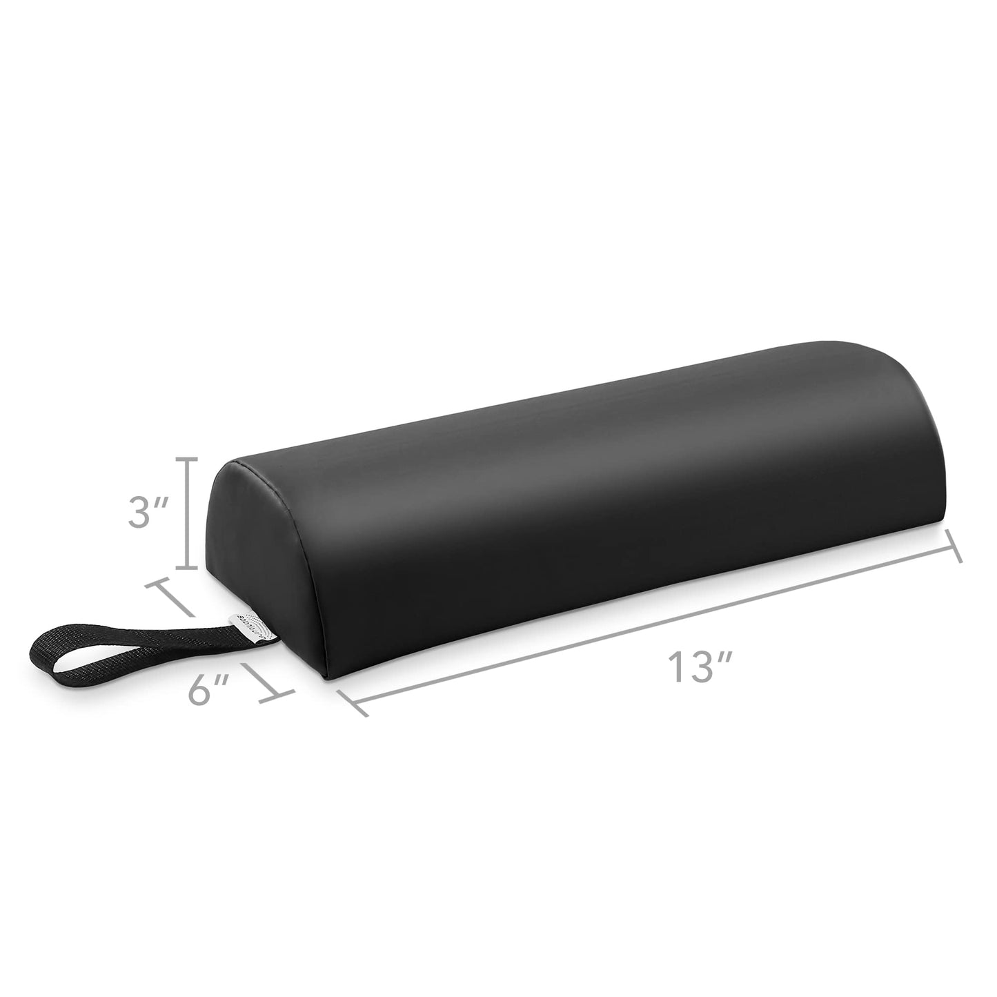 Saloniture Half Round Neck Massage Table Bolster Pillow Pad - 13 x 6 x 3 Inch - Black