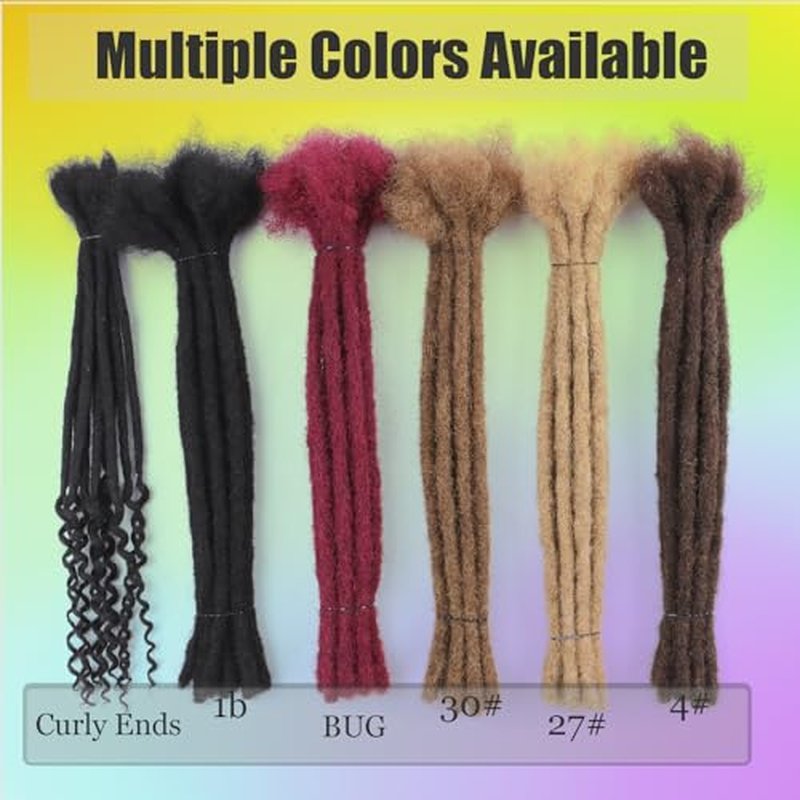 12 Inch Permanent Loc Extensions Human Hair 0.6cm 30 Strands Natural Black Handmade Dreadlocks Human Hair Dreads Extensions for Men/Women/Kids