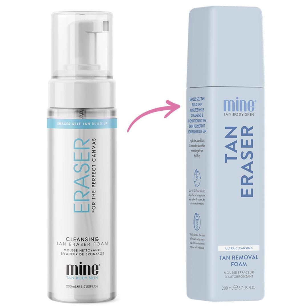 Minetan Self Tan Eraser Foam | 5 Minute Application, Best Sunless Tanning Mousse Remover, for a Smooth, Clean Skin Finish, for Face & Body Fake Tanner, Ultra Hydrating, 6.7 Fl Oz