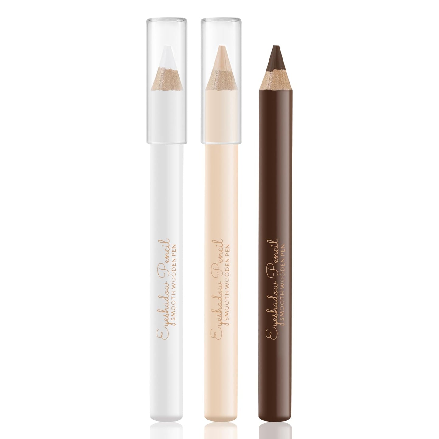 Apooliy 3Pcs Eyebrow Pencil Eyeliner Contour Set, Waterproof Long Lasting Brow Pen, Smooth White Eyeliner,Translucent Contour Pen,3 Colors Makeup Pencil