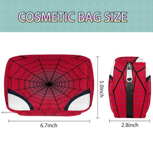 Kids Toiletry Bag for Boys, Cute Small Red Spider Web Wash Bag for Little Young Boys Waterproof Cosmetic Weekender Bag Toddler Traveling Toiletries