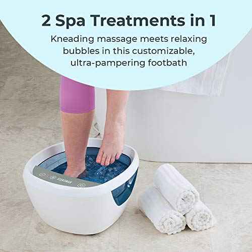 HoMedics Shiatsu Bliss Footbath with Heat Boost, Foot Spa Massager, Deep Kneading Pedicure Tub, Vibrating Bubbles with Soothing Heat, Portable at-Home Spa