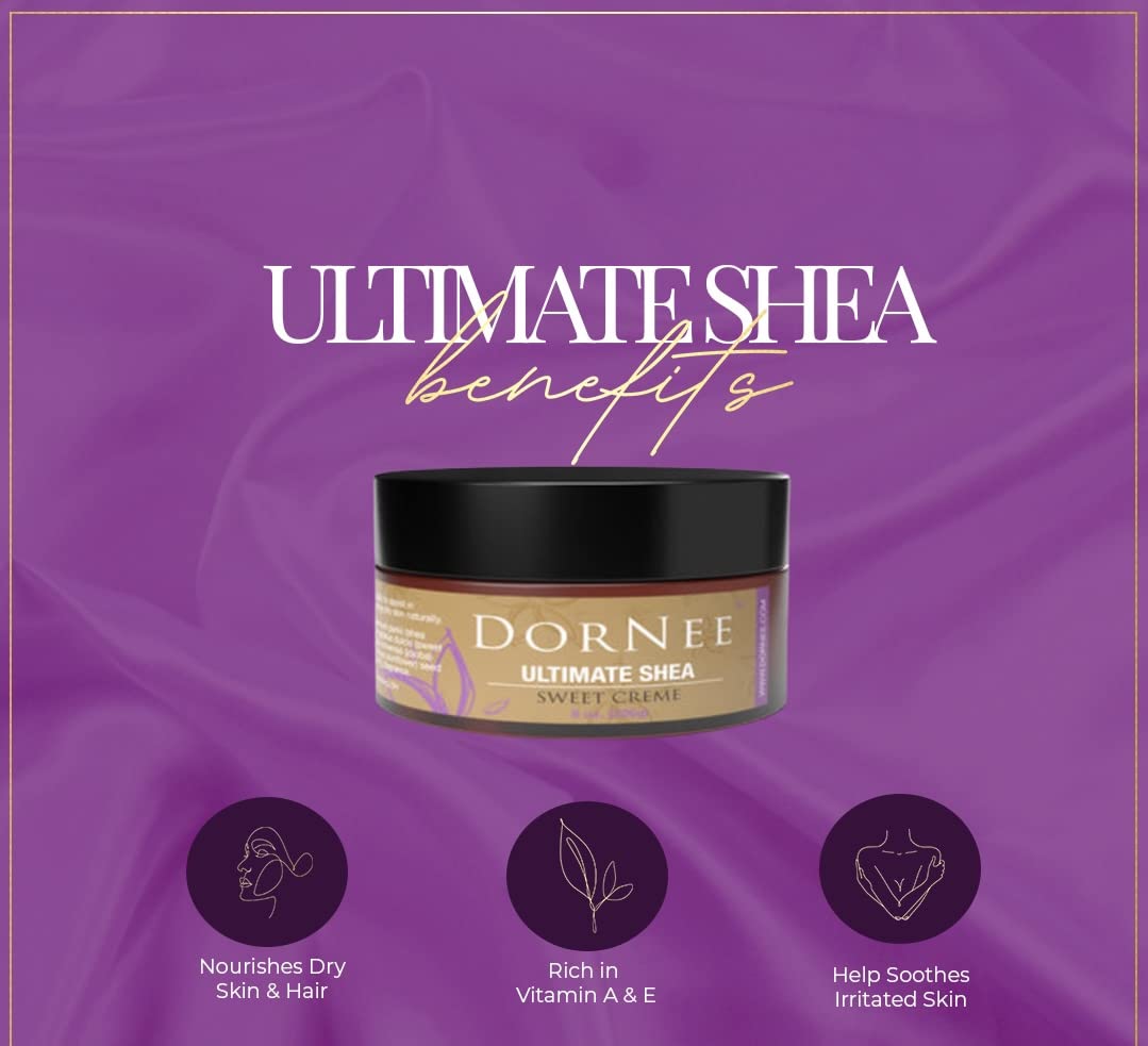 DorNee’ Ultimate Shea Butter Almond Scented, Natural Moisturizing, Ultra Rich, Fragrant, Shea & Jojoba Oil Blend (8 oz)