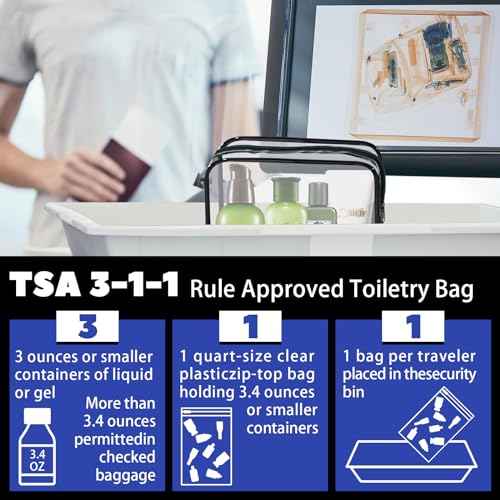 16 Pieces Clear Cosmetic Bags PVC Clear Makeup Bags TSA Approved Toiletry Bag with Zipper Waterproof Vinyl Plastic Organizer Storage Transparent Pouch for Women and Men (Black, Small)