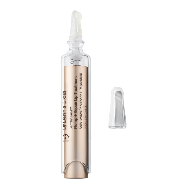 Dr Dennis Gross DermInfusions Plump + Repair Tinted Lip Treatment, Clear - Visibly Plumps & Defines Lips with Hyaluronic Acid & Peptides - Repairs Moisture Barrier - 10 mL