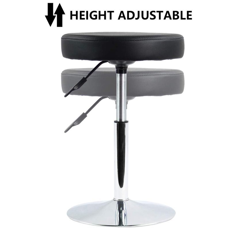 FURWOO Black Short Shop Stool - Height Adjustable Swivel Chair Stool for Office,SPA,Salon,Manicure and Tattoo Stations Small