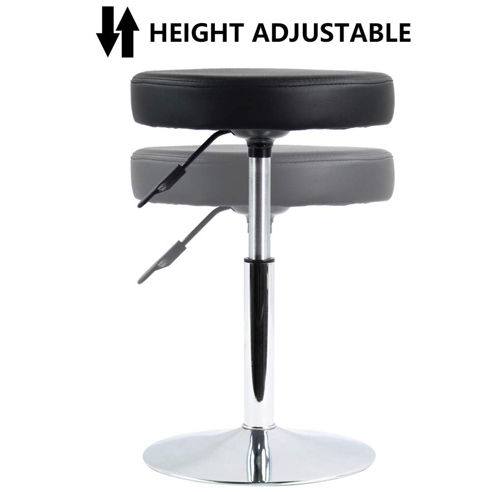FURWOO Black Short Shop Stool - Height Adjustable Swivel Chair Stool for Office,SPA,Salon,Manicure and Tattoo Stations Small