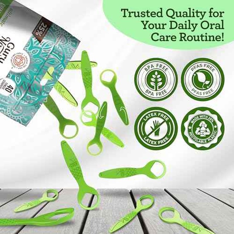 GuruNanda Disposable Tongue Scraper for Adults & Kids, Aligner Removal Tool (40 Ct) Dual-Function, BPA & PFAS-Free, Recyclable, Travel-Friendly, Promotes Fresh Breath, Easy to Use