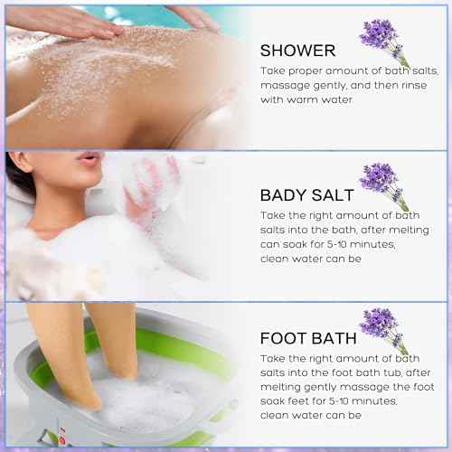 20 Pack Himalayan Pink Salt Feet Soak lavender foot soaking Pedicure kit Supplies for Foot Spa Foot Soak Salts with Epsom Salt for Soaking Lavender Pedicure kit Callus Remover