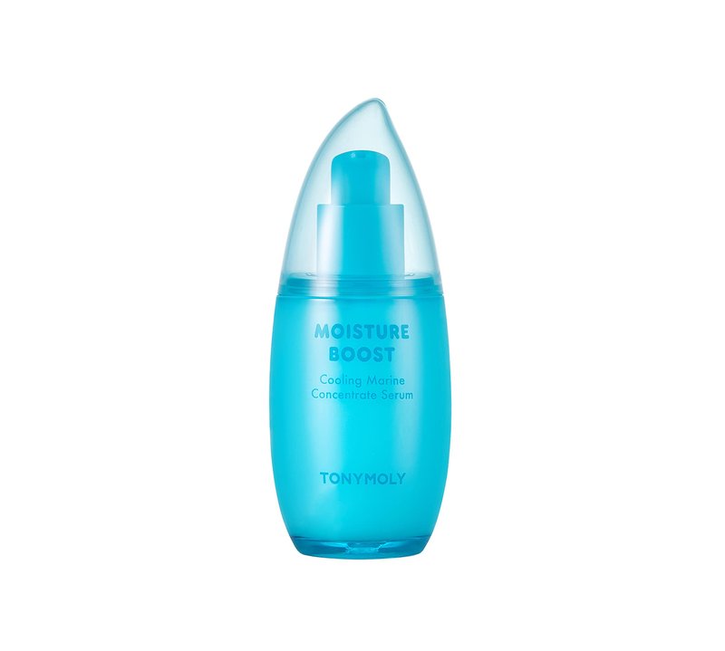 TONYMOLY Moisture Boost Hydrating Serum – Cooling Marine Concentrate with Chlorella, Seaweed & Niacinamide, Lightweight Face Moisturizer, 3 oz
