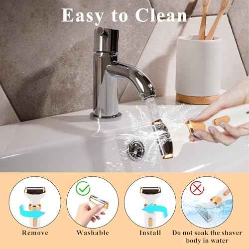 Electric Razor for Women Men,4 in 1 Painless Ladies Wet & Dry Body Razors and Facial Hair Remover, Rechargeable Painless Hair Removal Kit for Nose Face Body Leg Bikini Arm Hair