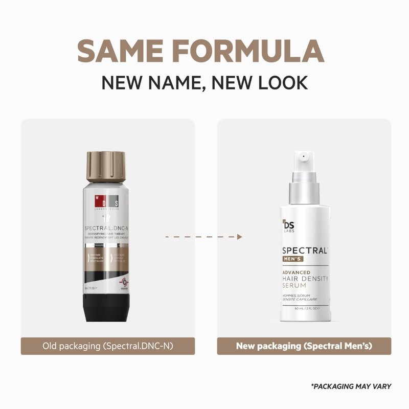 DS Labs Spectral Men's Hair Density Serum - Lightweight Leave-In for Thicker, Fuller Hair | Fast Absorbing, Non-Greasy, 60mL