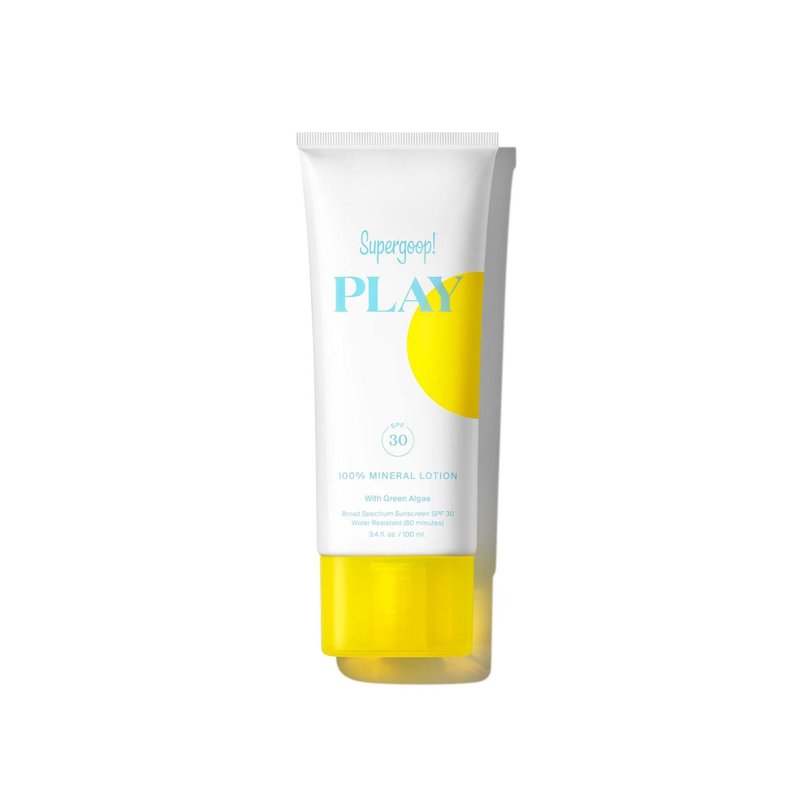 Supergoop! PLAY Mineral Lotion - 3.4 fl oz - Broad Spectrum SPF 30 Sunscreen for Face & Body - Lightweight, Fast Absorbing + Water-Resistant - With Green Algae