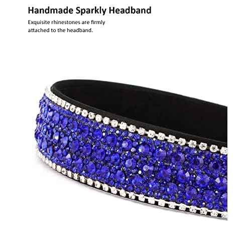 Wecoe Headband, Women's Rhinestone Headband, Fashion Headband, Navy Blue, Holiday, Formal Hair Accessories, Sparkly Crystal Diamond Headband, Thin Headband, Girls, Gift