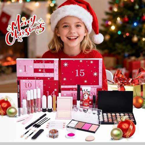 Makeup Advent Calendar for Girls Teens,Advent Beauty Calendar 2025,24 Days Christmas Gifts Set,Xmas Holiday Countdown Surprises Make up Gift Kit for Makeup Starter